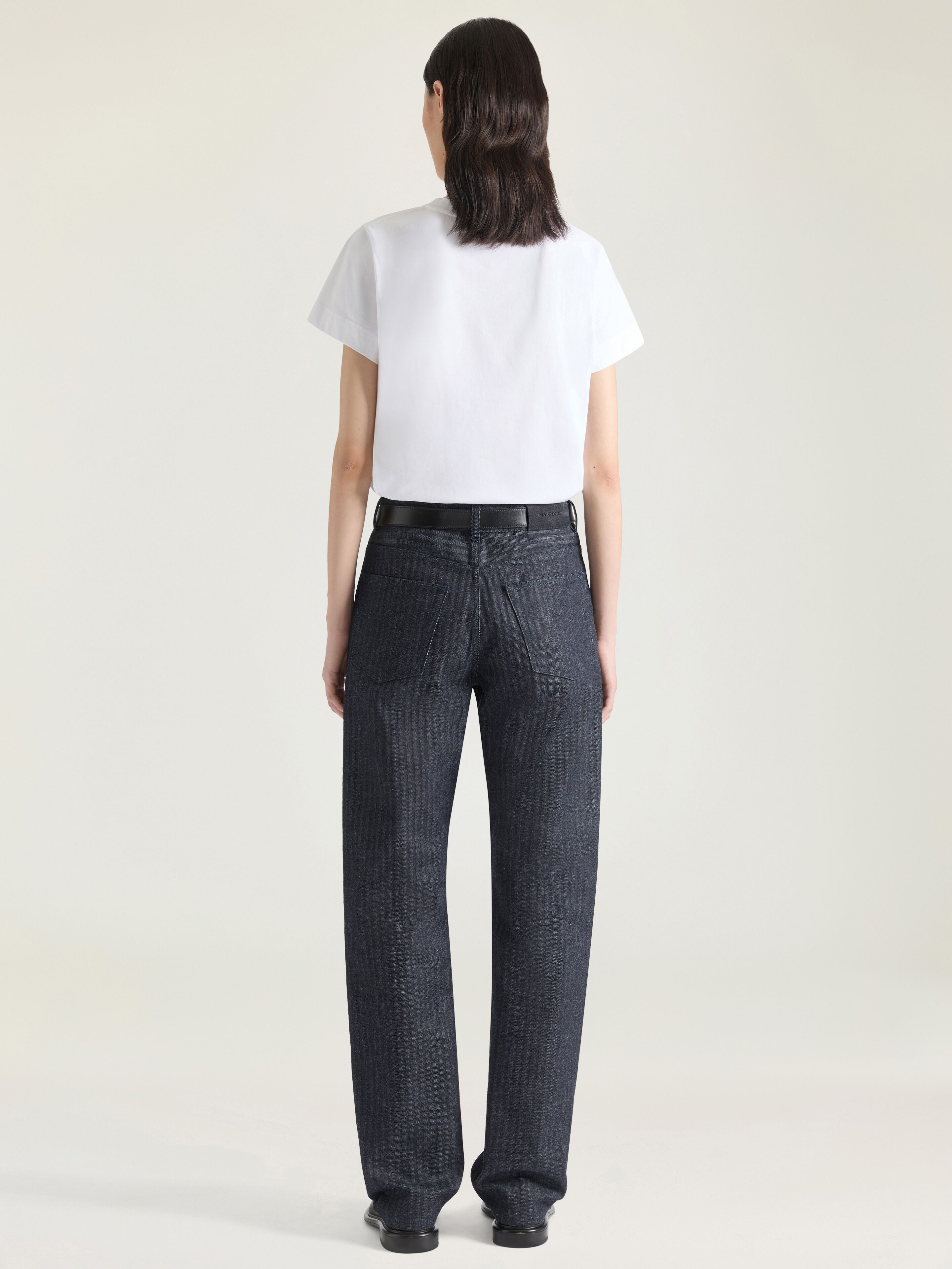 STRAIGHT FIT HERRINGBONE JEANS - 3