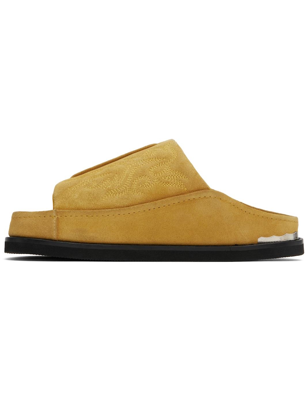 Tan Embroidered Sandals - 3