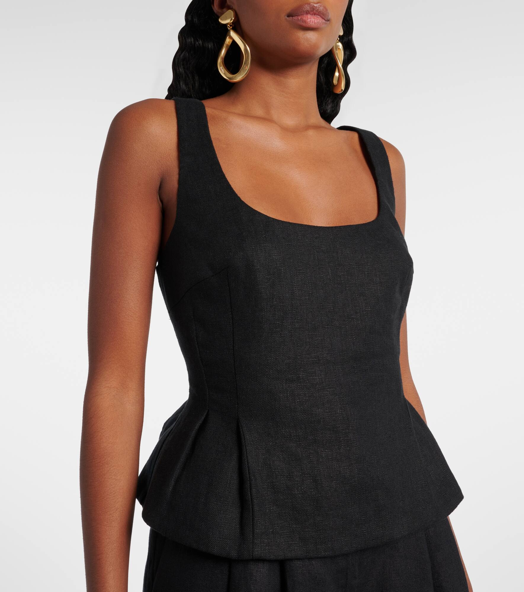 Rosalie peplum linen top - 4