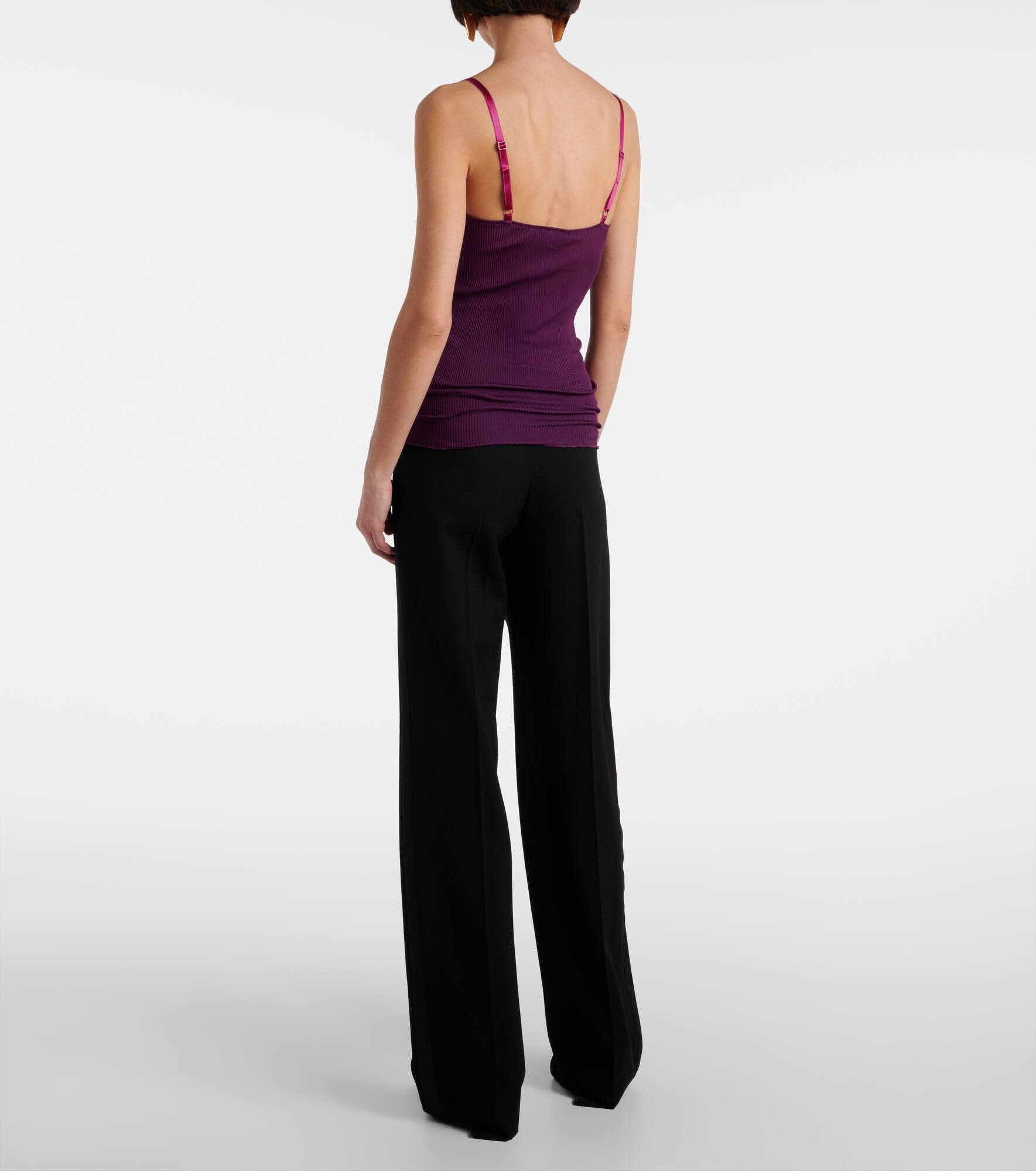 Lace-trimmed silk tank top - 3