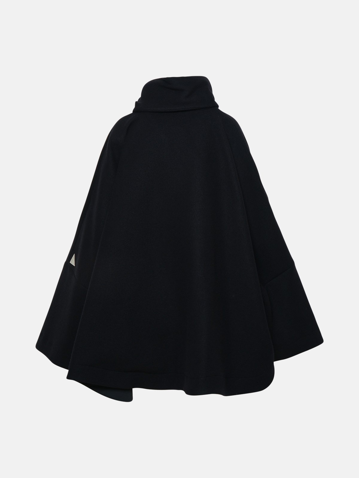 Black virgin wool blend cape - 3