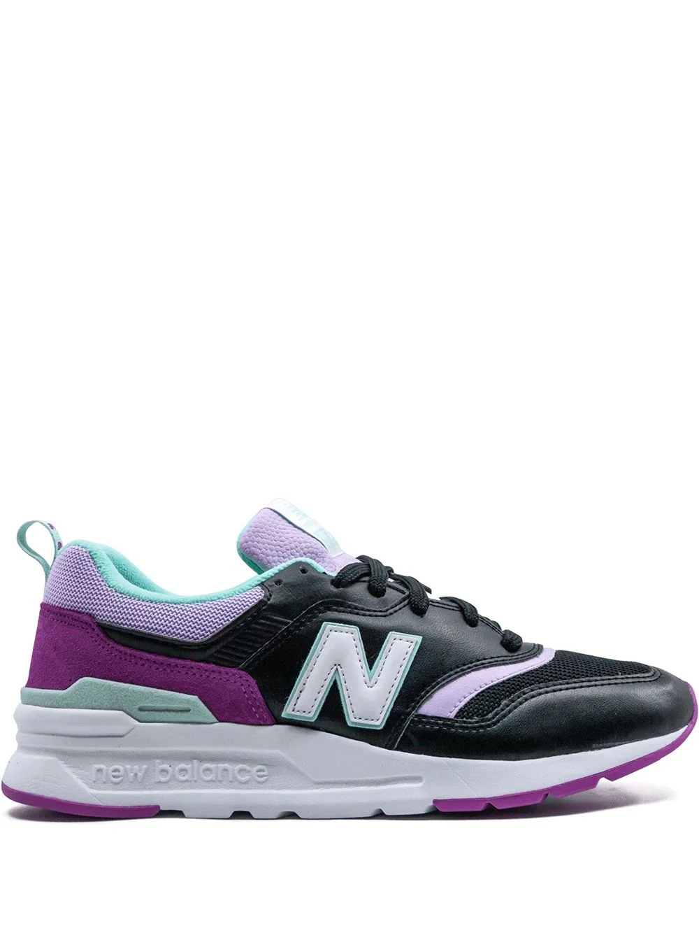 panelled lace-up sneakers - 1
