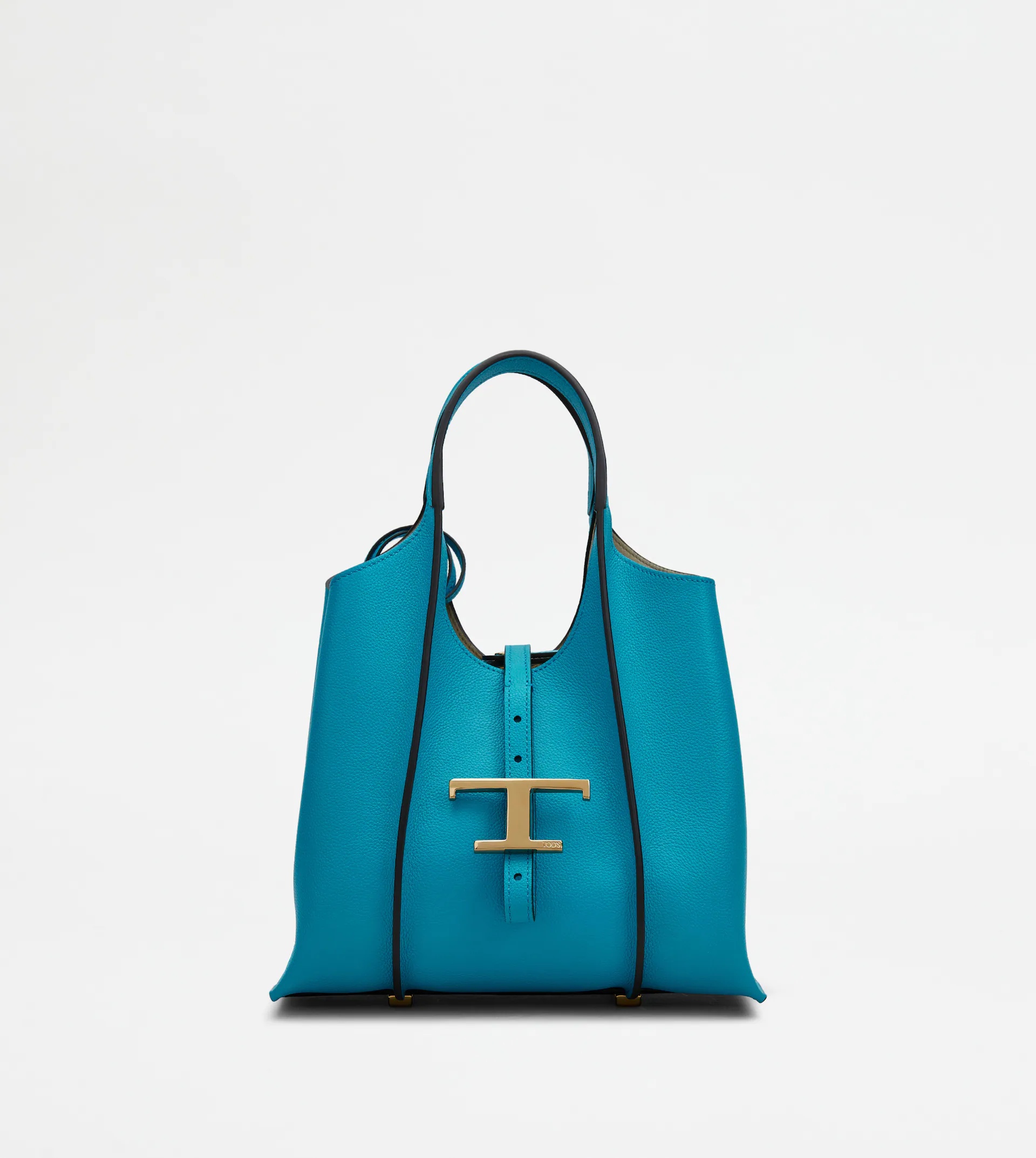 TIMELESS SHOPPING BAG IN LEATHER MINI - LIGHT BLUE - 1