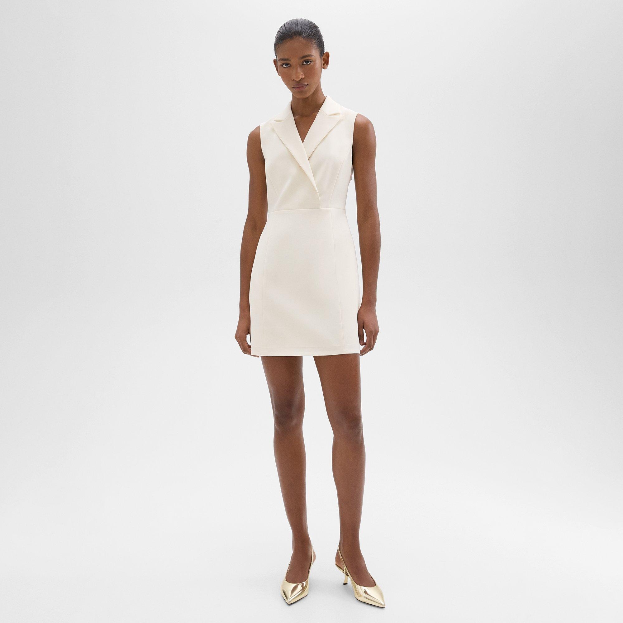 Peak Lapel Mini Dress in Admiral Crepe - 3