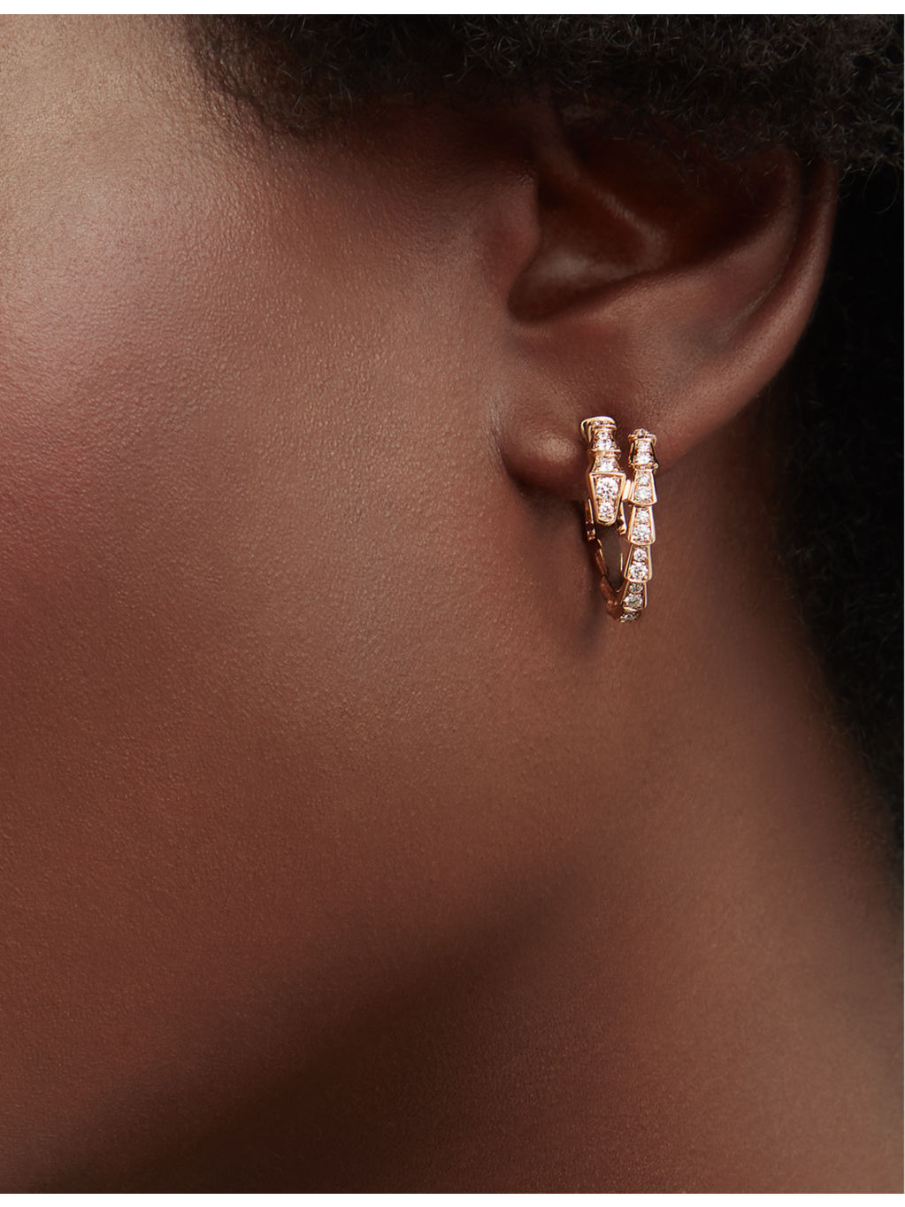 Serpenti Viper 18ct rose-gold and 0.75ct diamond earrings - 2