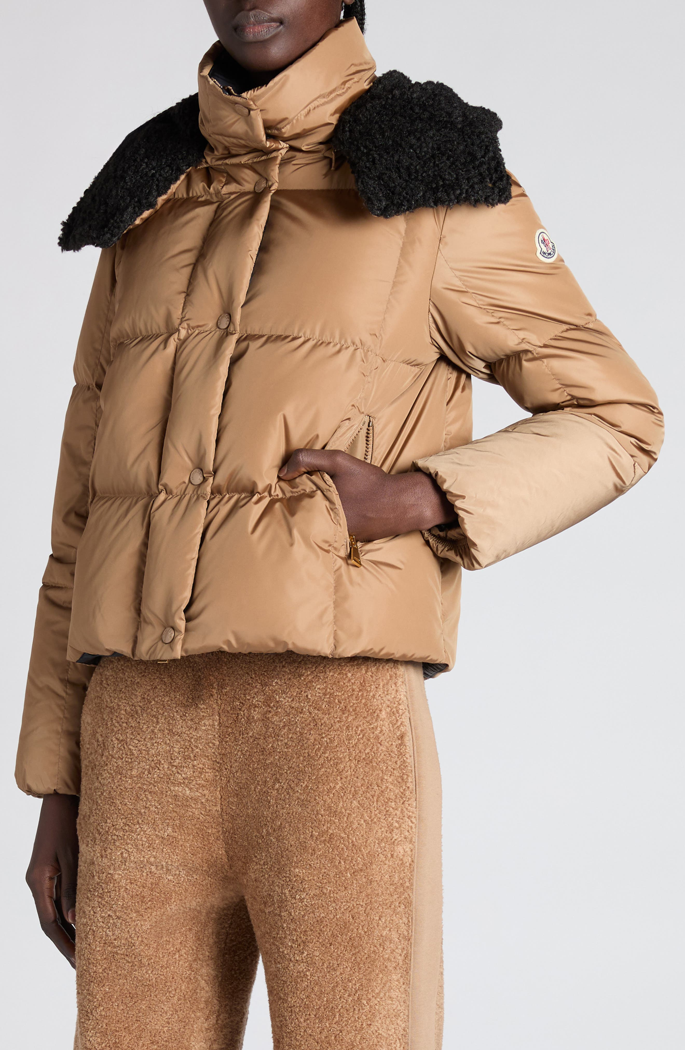 Moncler Castelnou Box Quilted Down Puffer Jacket in Dijon at Nordstrom - 5
