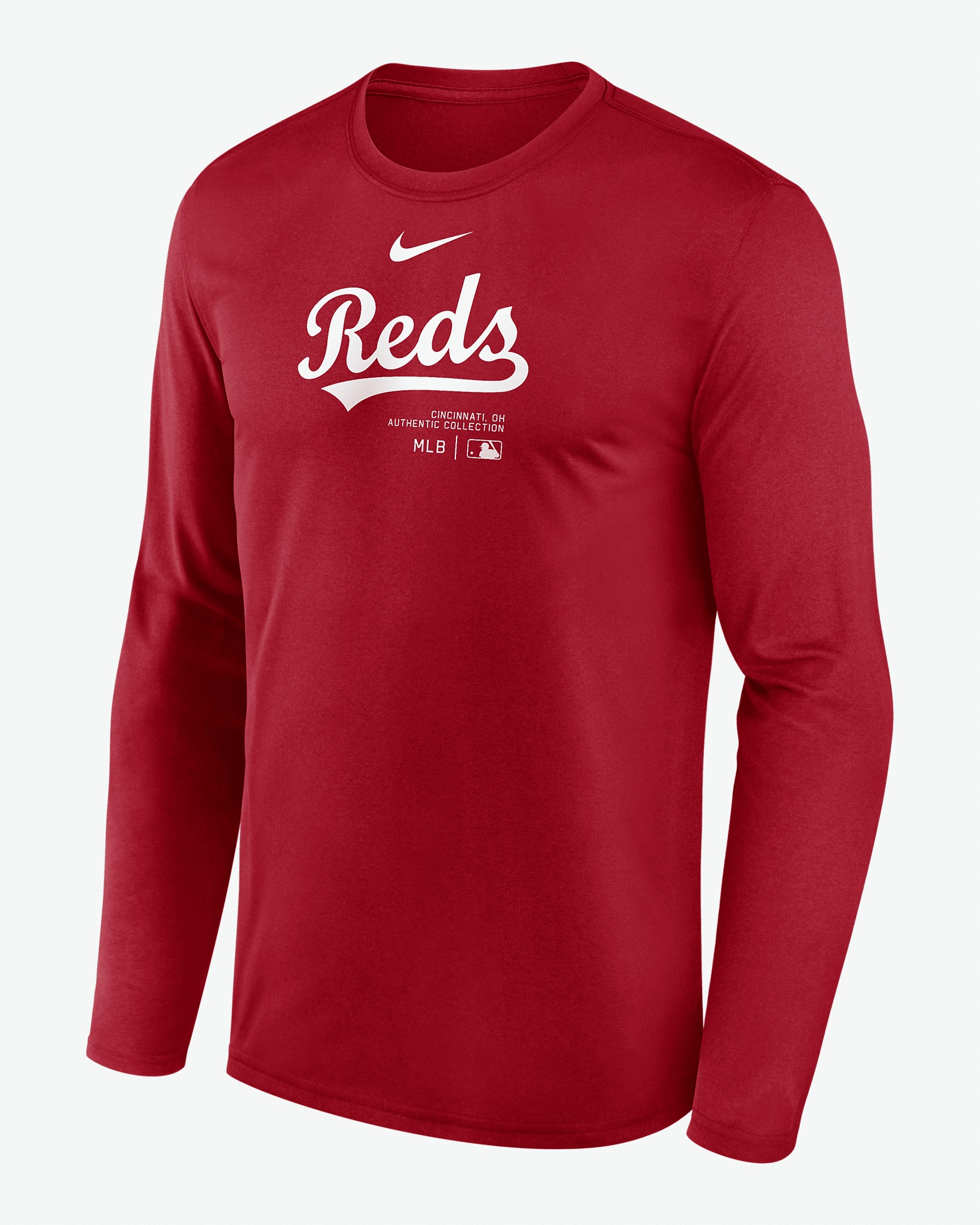 Cincinnati Reds Authentic Collection Practice Nike Men's Dri-FIT MLB Long-Sleeve T-Shirt - 1