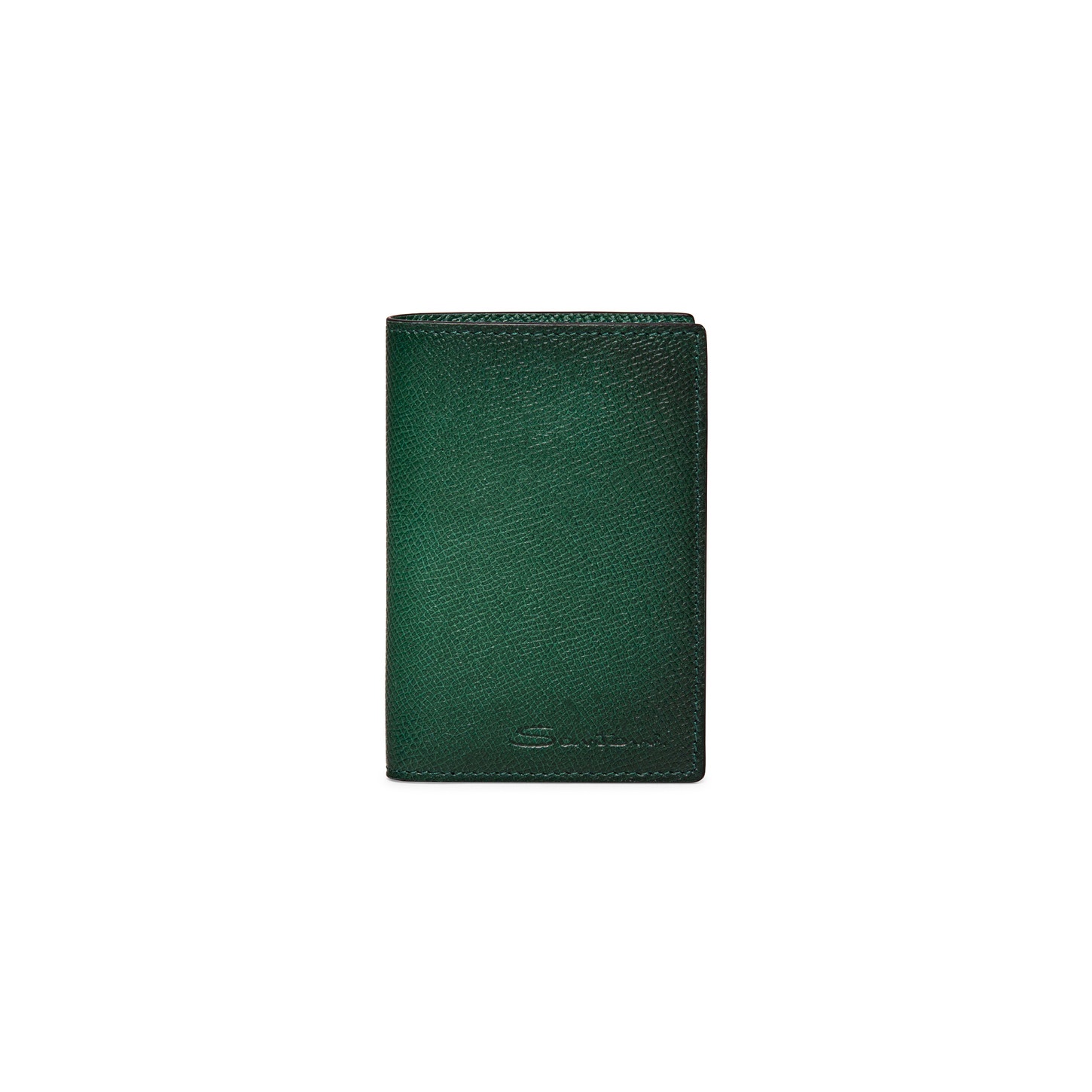 Green saffiano leather vertical wallet - 1