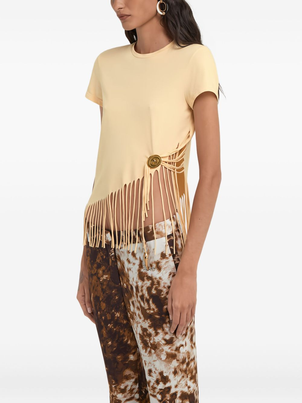 fringe-trim T-shirt - 3