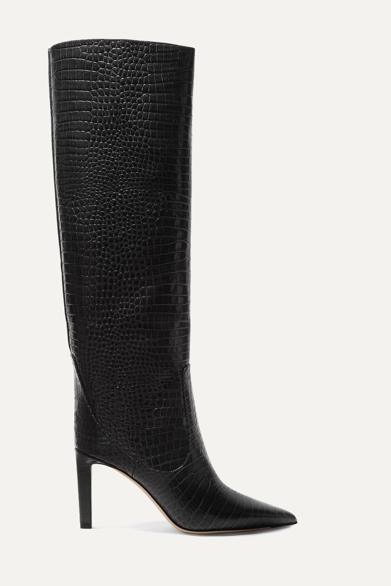 Mavis 85 croc-effect leather knee boots - 1