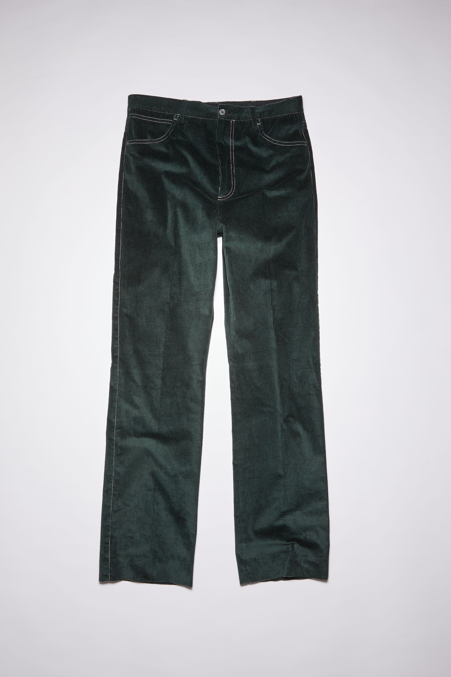 Corduroy trousers - Juniper green - 1