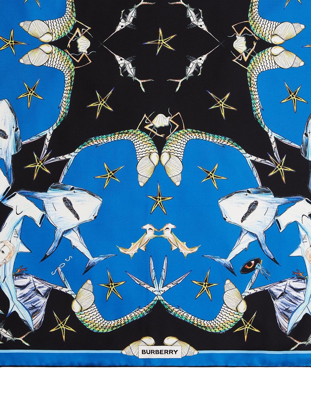 sea life-print silk scarf - 3