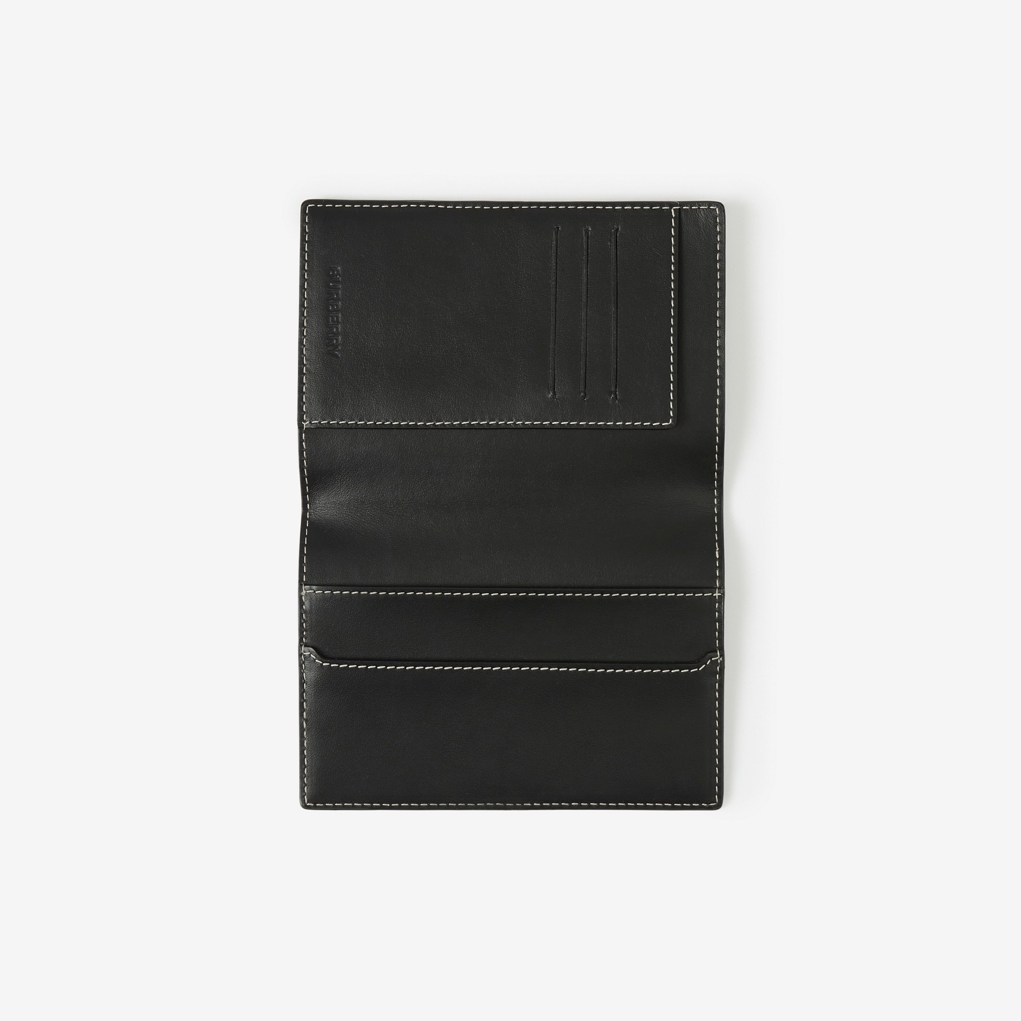 Check and Leather Passport Holder - 4