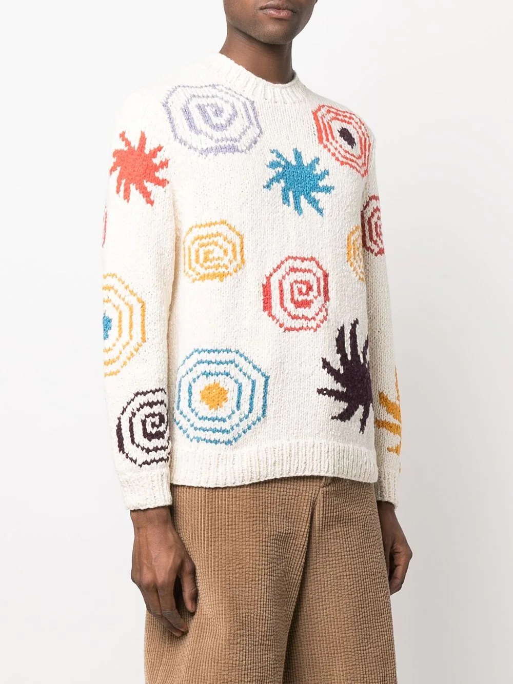 spiral-motif intarsia jumper - 4