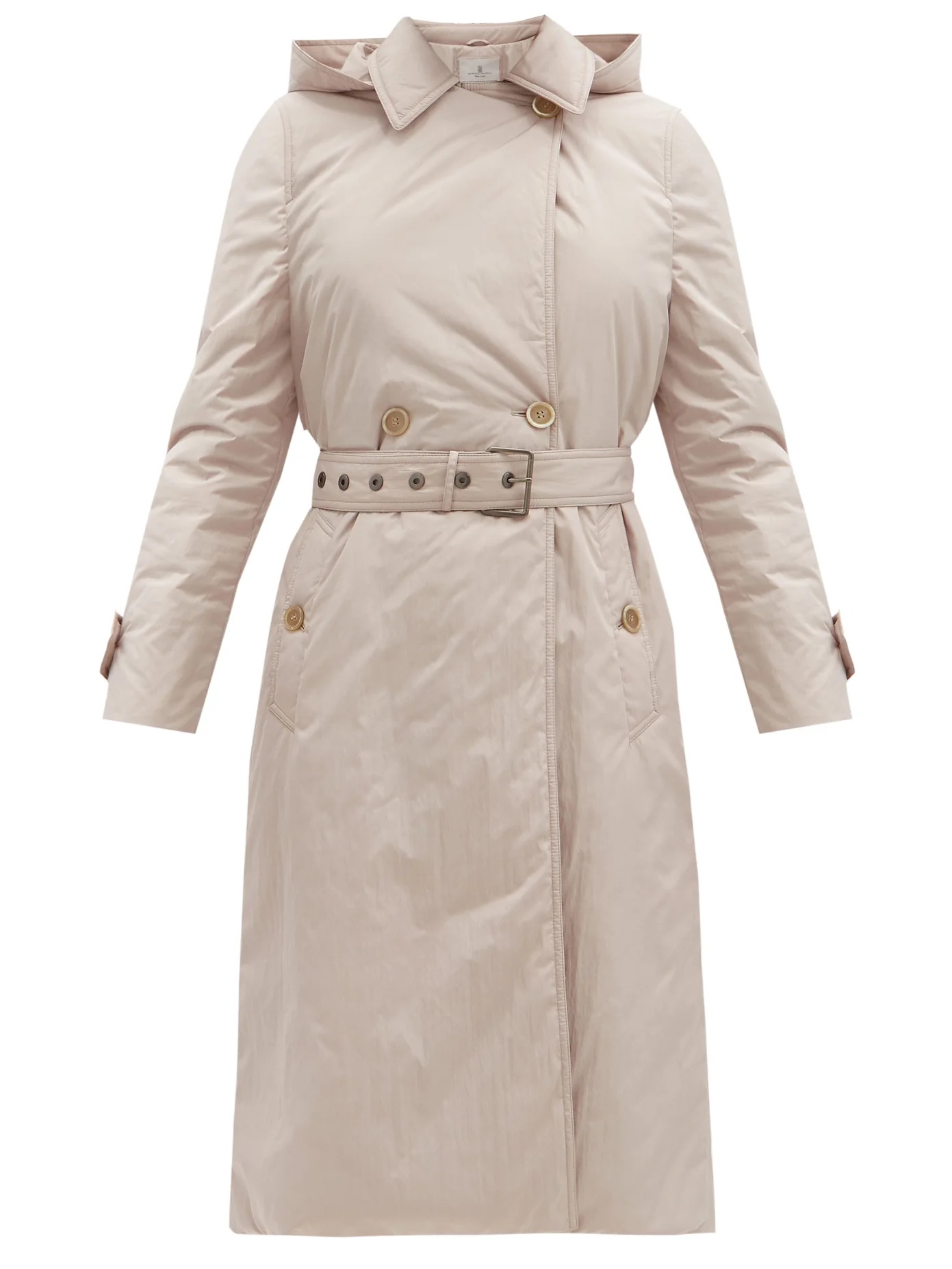 Belted padded trench coat - 1