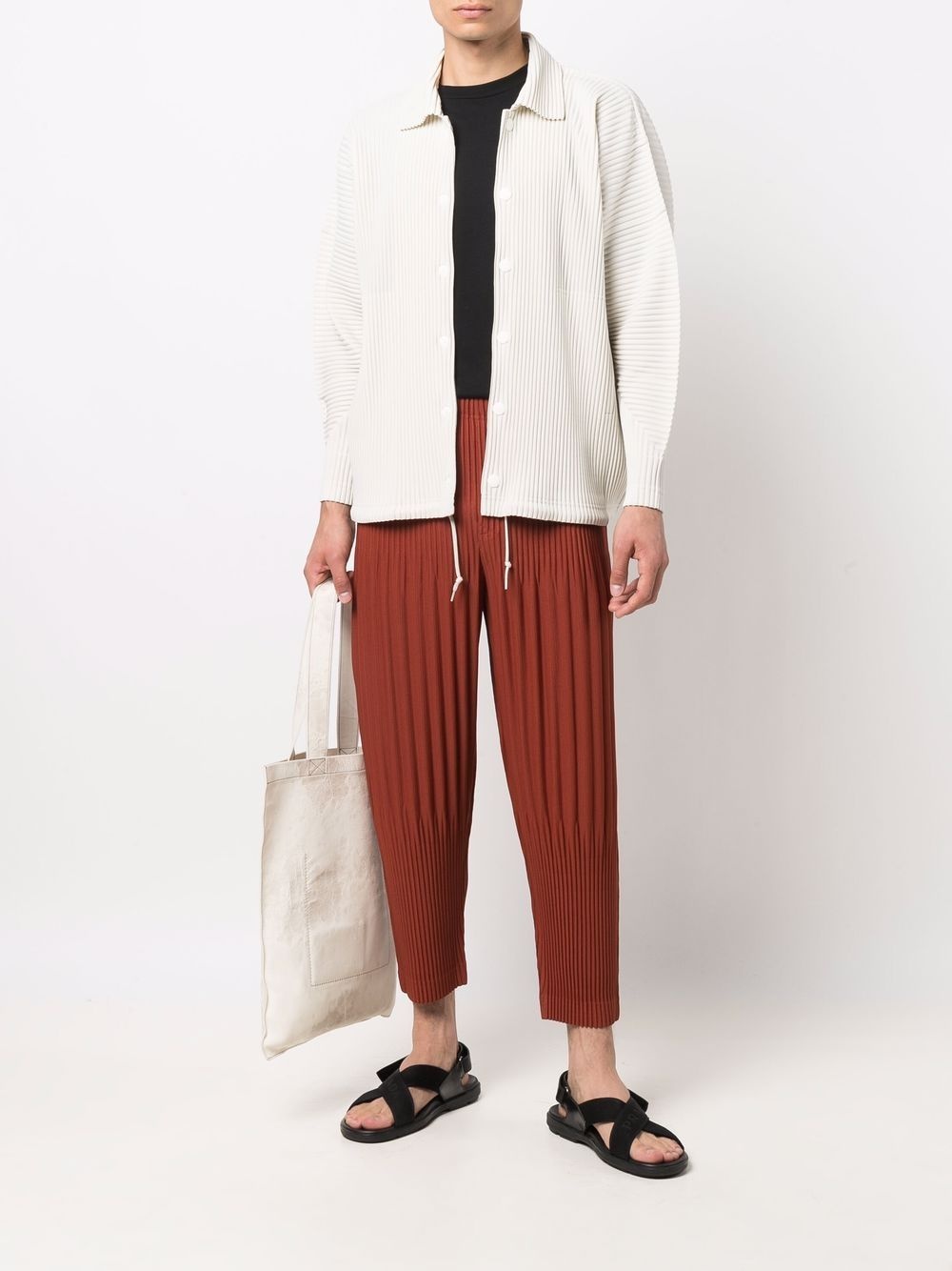 pleated straight-leg trousers - 2