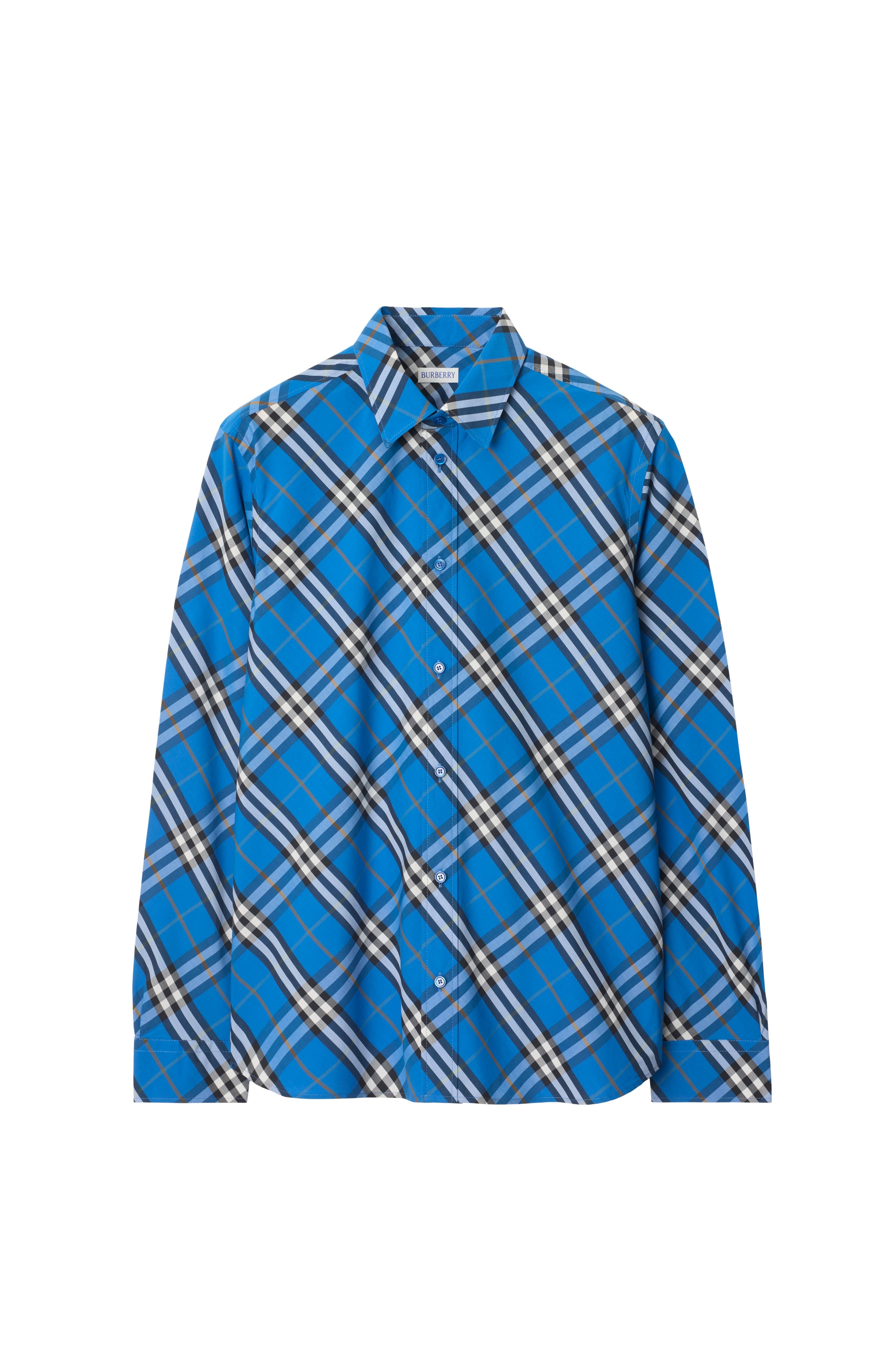 burberry Check Cotton Shirt in Hyacinth Blue at Nordstrom - 2
