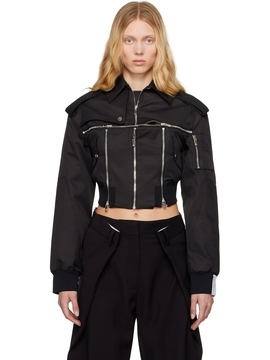 Black Broken Harrington Jacket - 1
