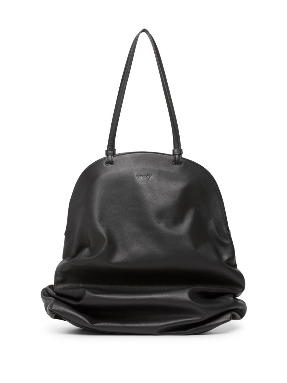 crushed leather shoulder bag - 3