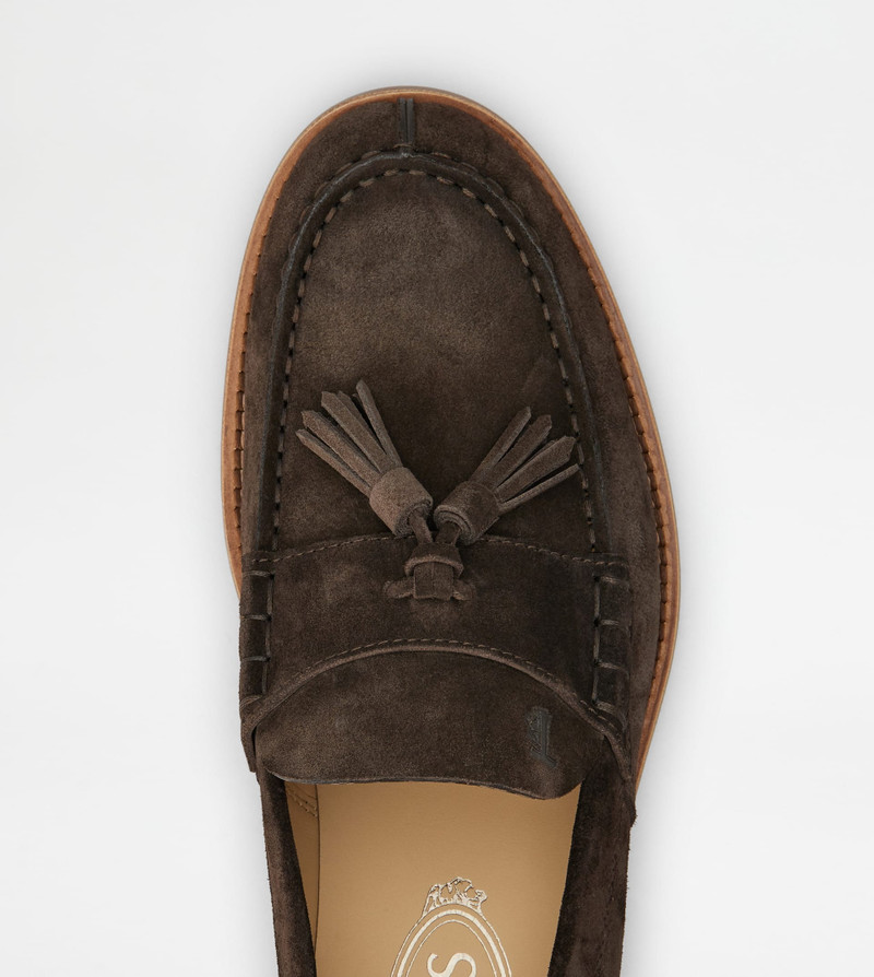 LOAFERS IN SUEDE - BROWN 5