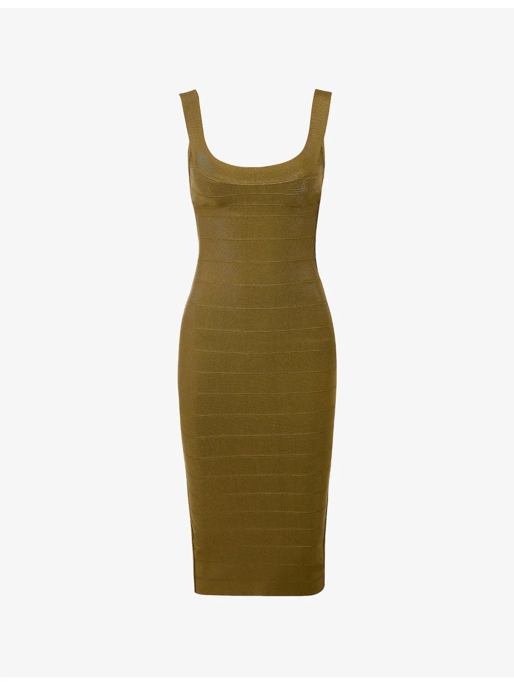 The Sculpt Halter-Neck Bandage Stretch-Woven Midi Dress - 1
