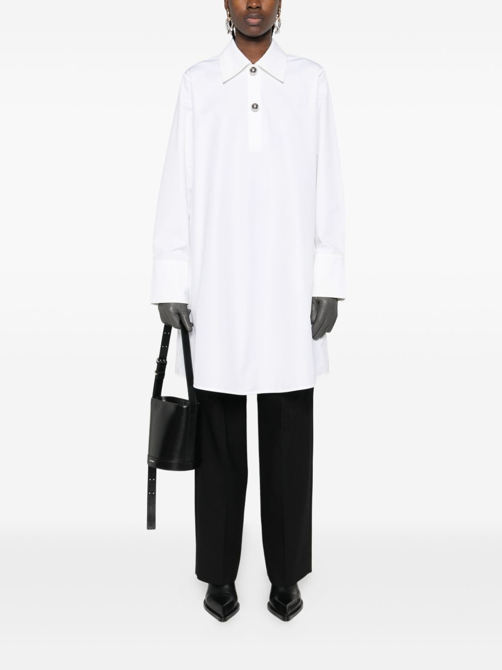 button-fastening organic-cotton shirt dress - 2