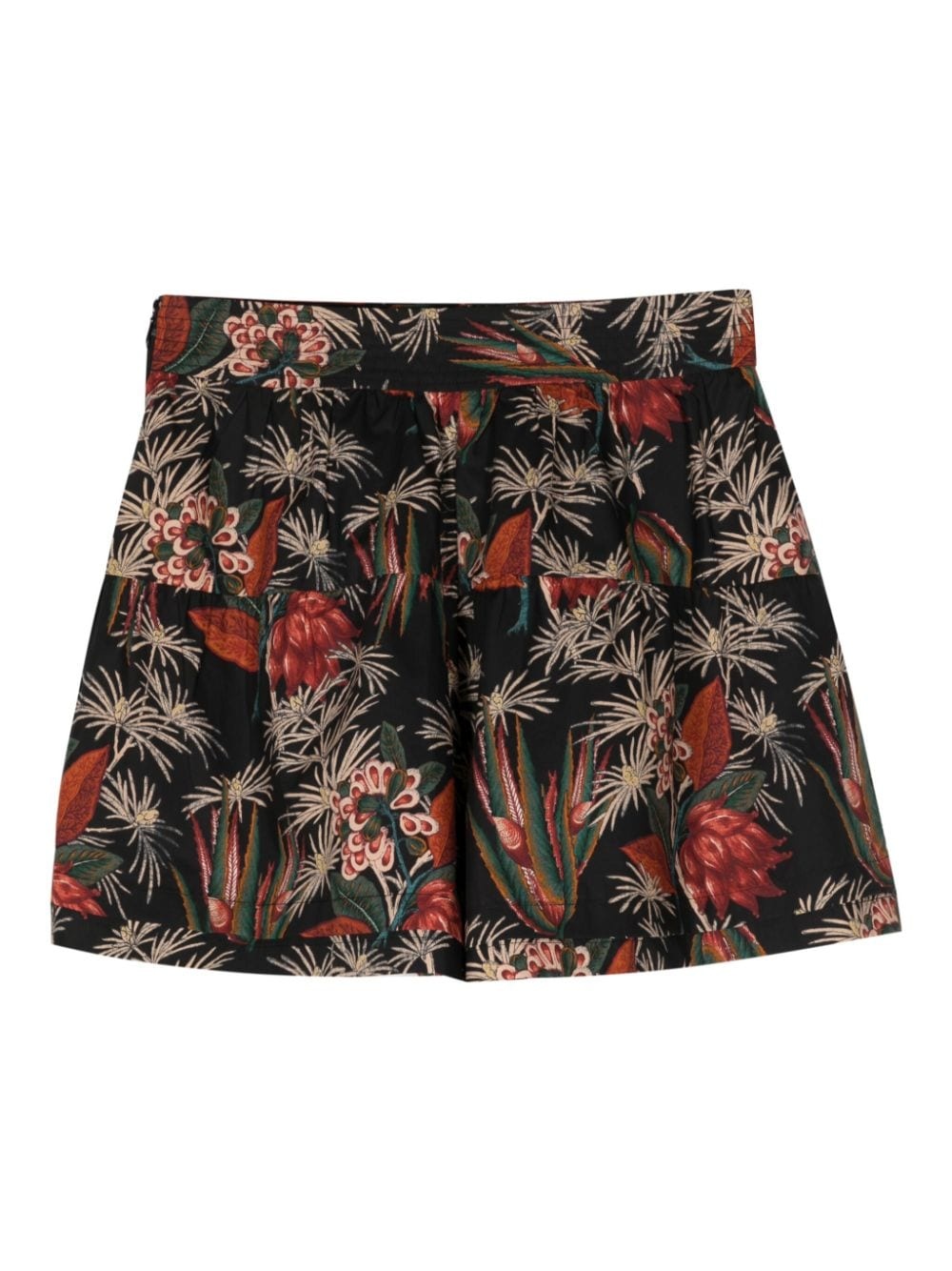 floral-print cotton mini shorts - 2