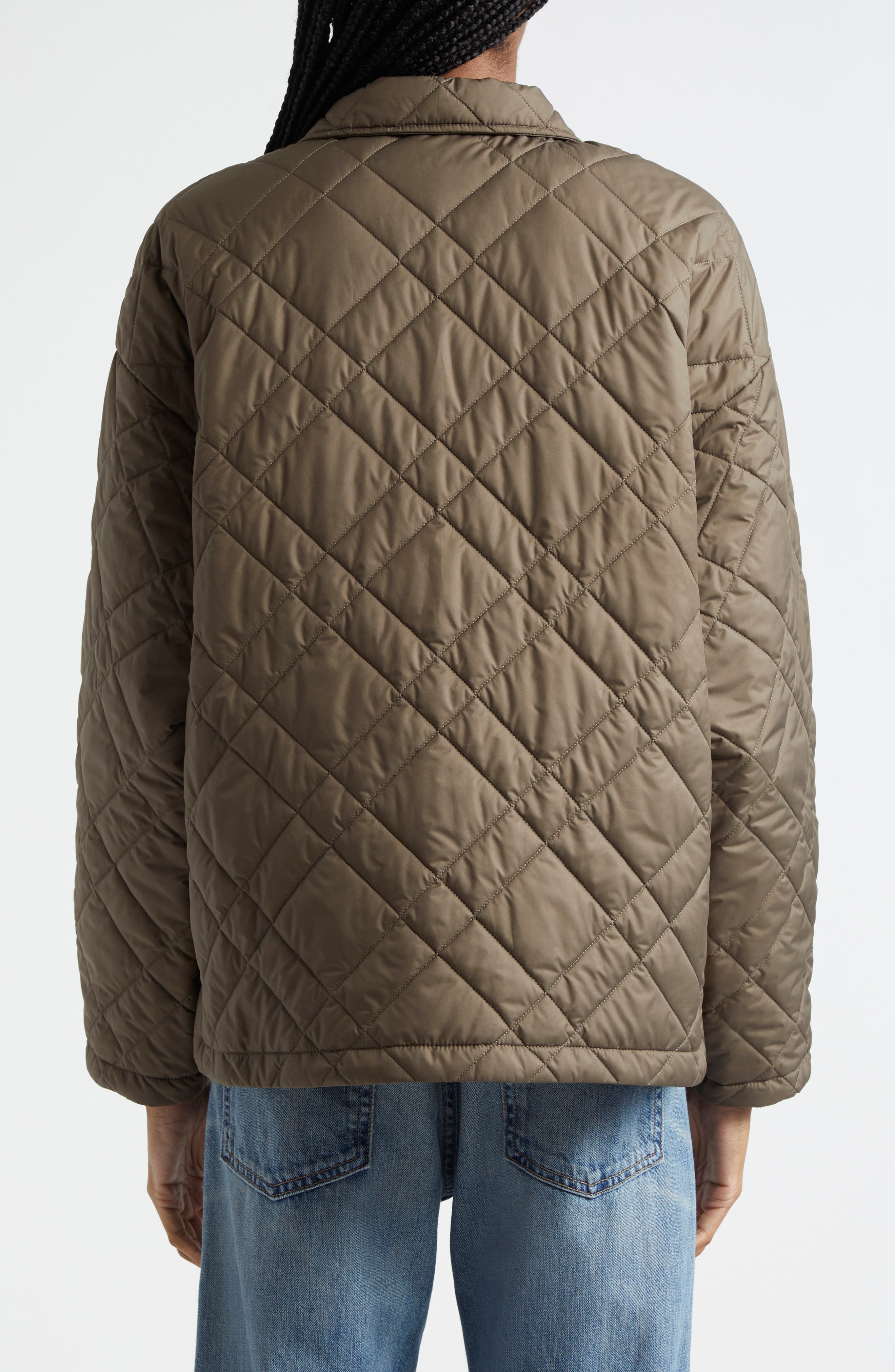 Nili Lotan Helah Quilted Jacket in Army Green at Nordstrom - 3