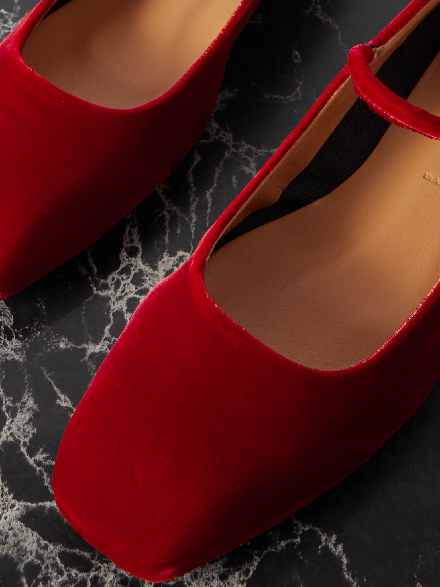 Uma velvet Mary Jane ballet flats Red - 4