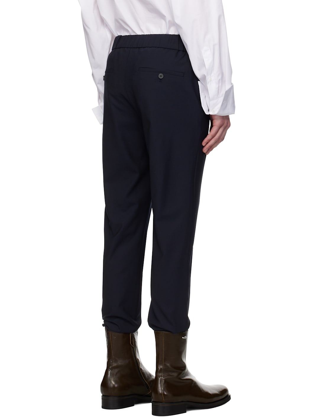 Navy Drawstring Trousers - 3