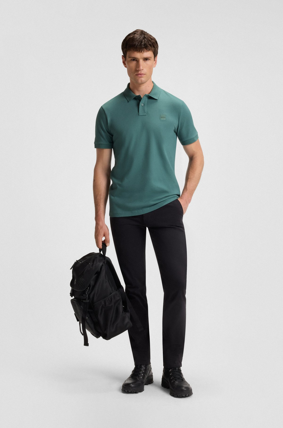 EXTRA-SLIM-FIT STRETCH-COTTON SHIRT WITH LOGO TAPE - 4