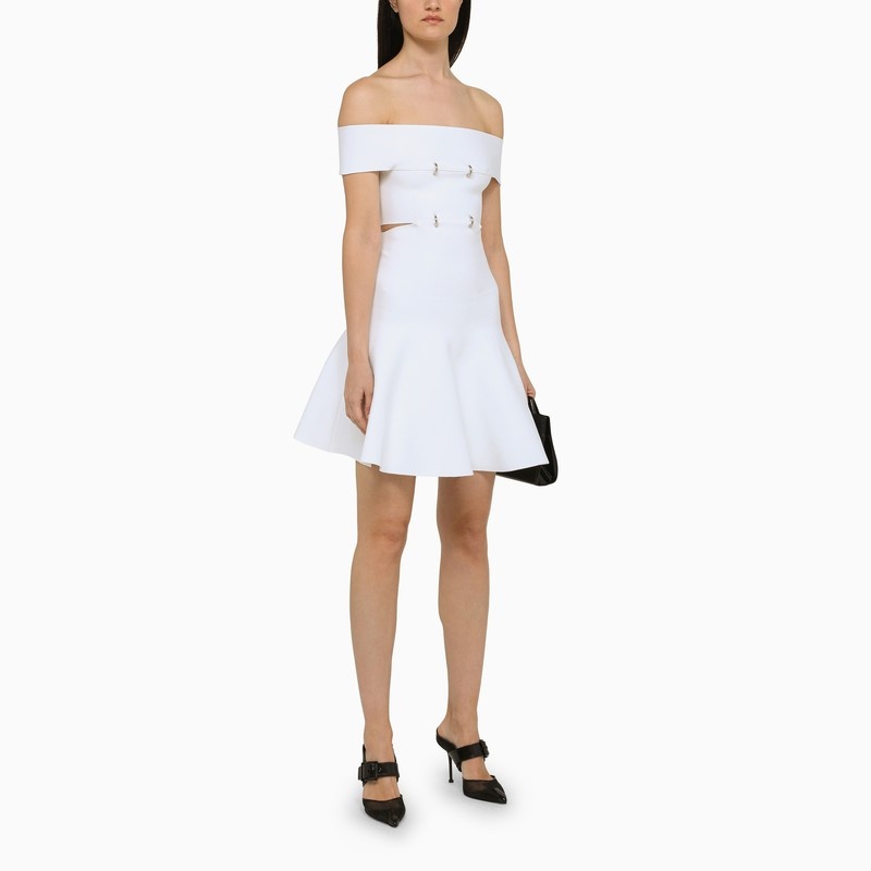 Alexander Mcqueen White Short Dress With Cut-Out Women - 2