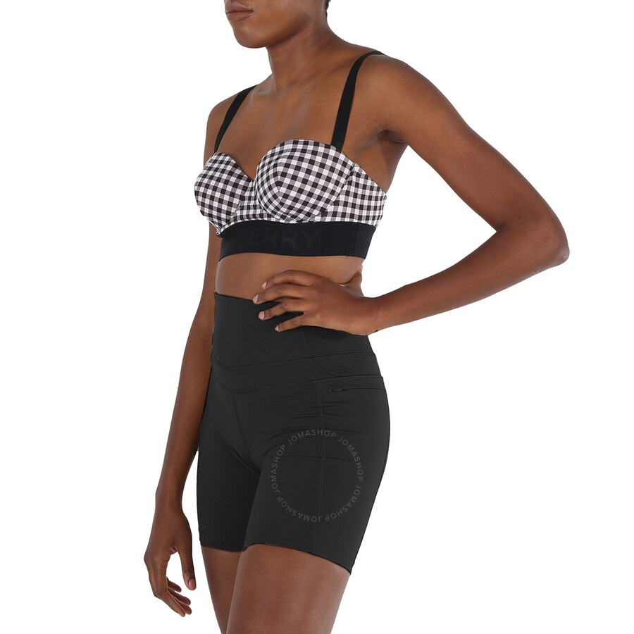 Burberry Ladies Bethany Logo Tape Gingham Bikini Top - 5