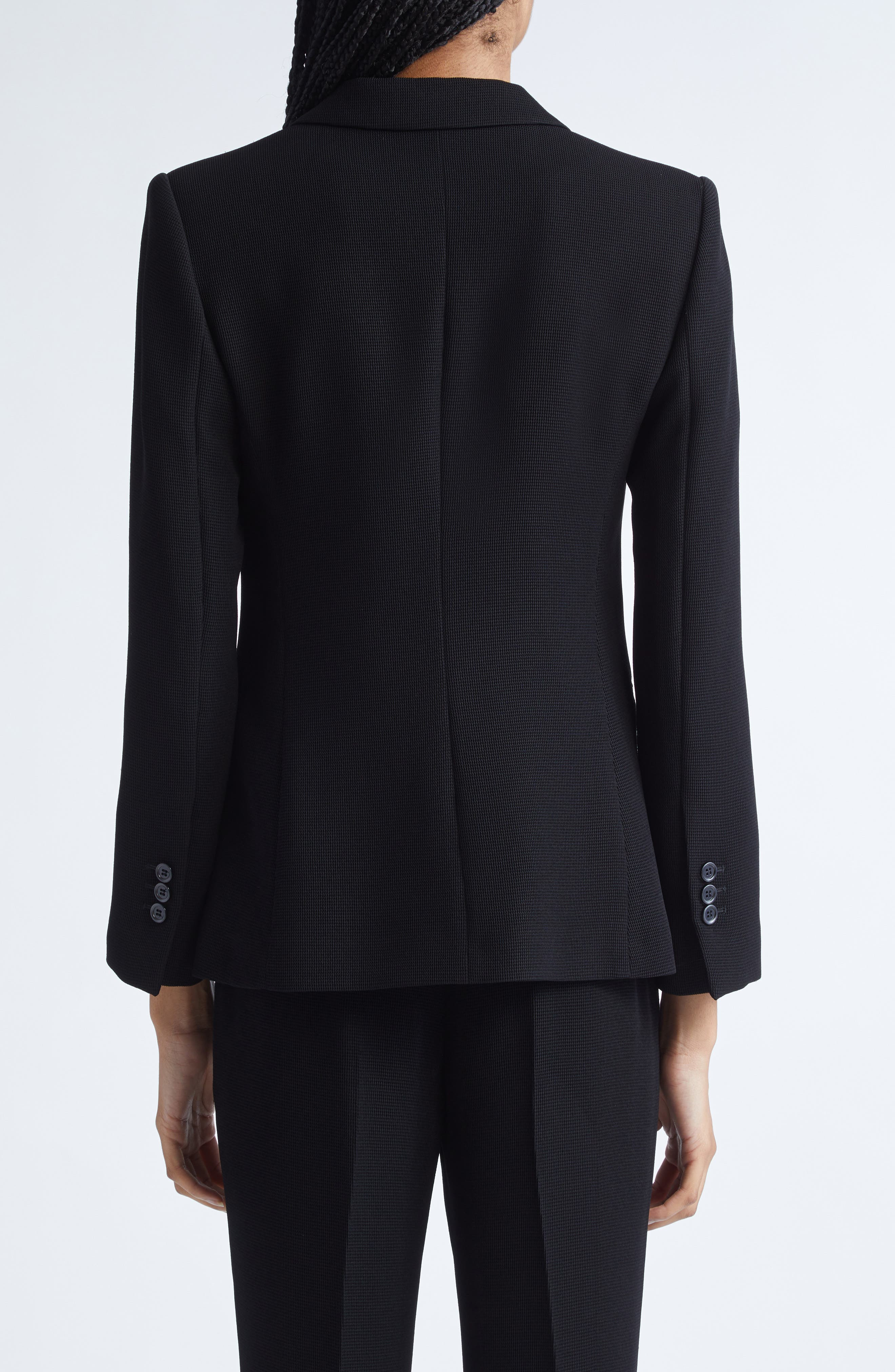 Emporio Armani Techno Waffle Blazer in Solid Black at Nordstrom - 3
