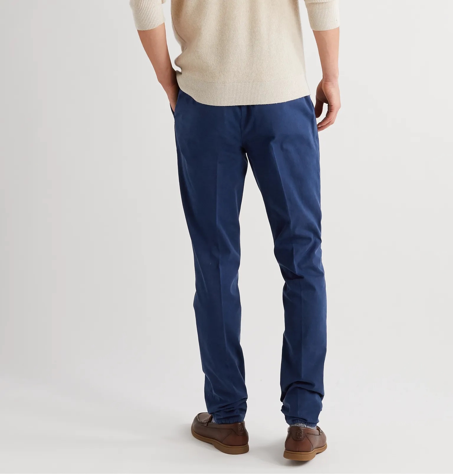 Tapered Pleated Cotton-Blend Twill Drawstring Trousers - 10