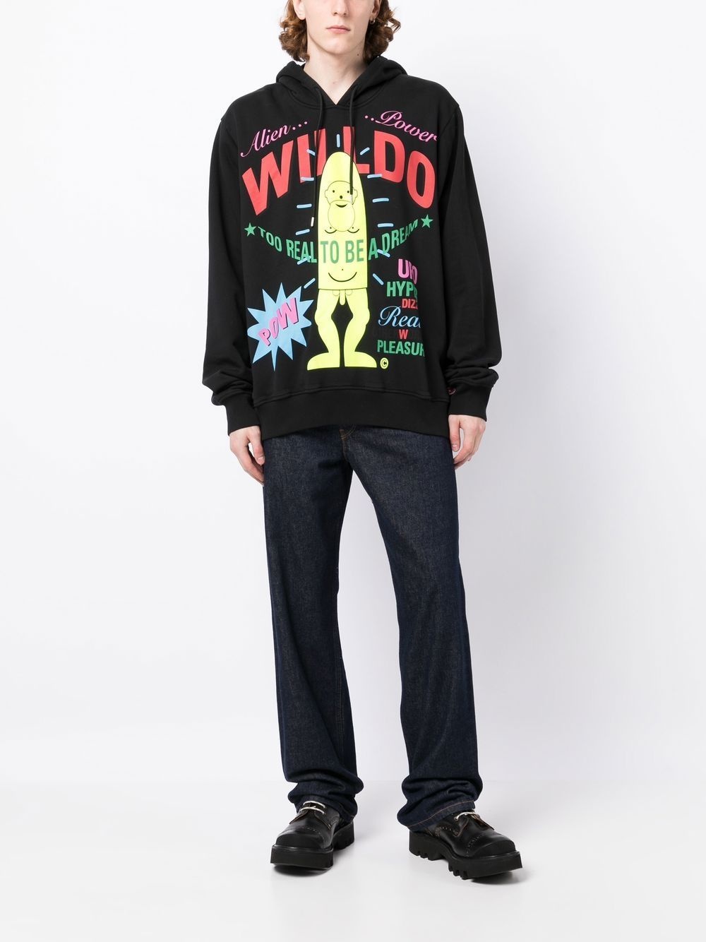 slogan-print long-sleeve hoodie - 2