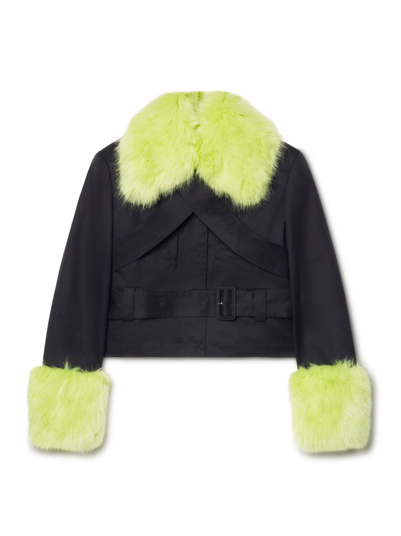 Black Cotton Cross Cargo Jacket 1