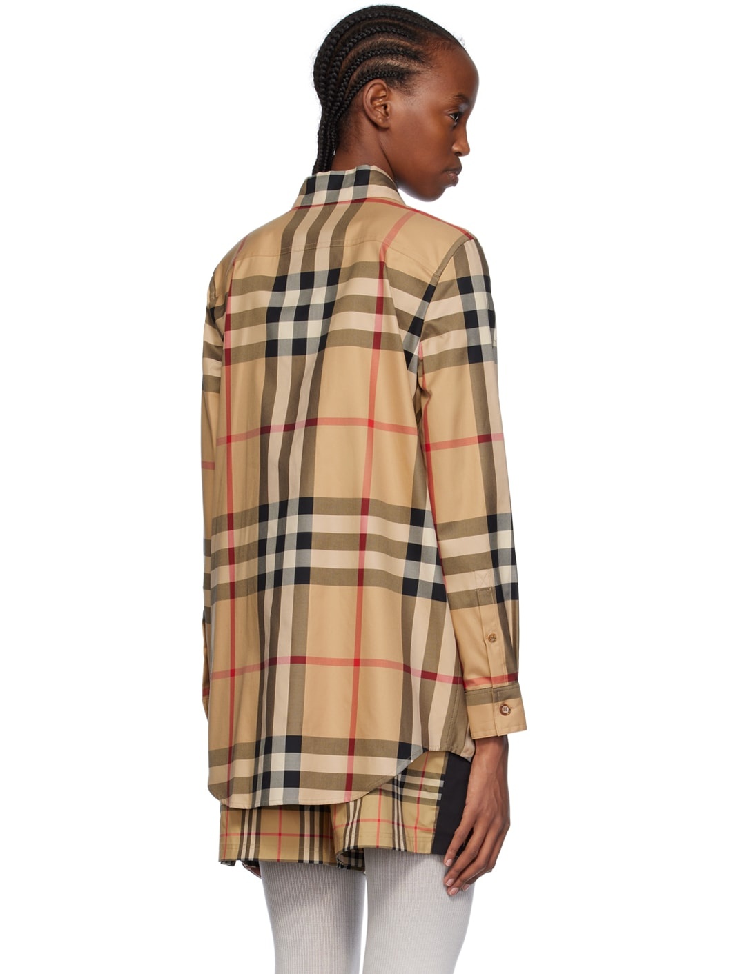 Beige Check Shirt - 3