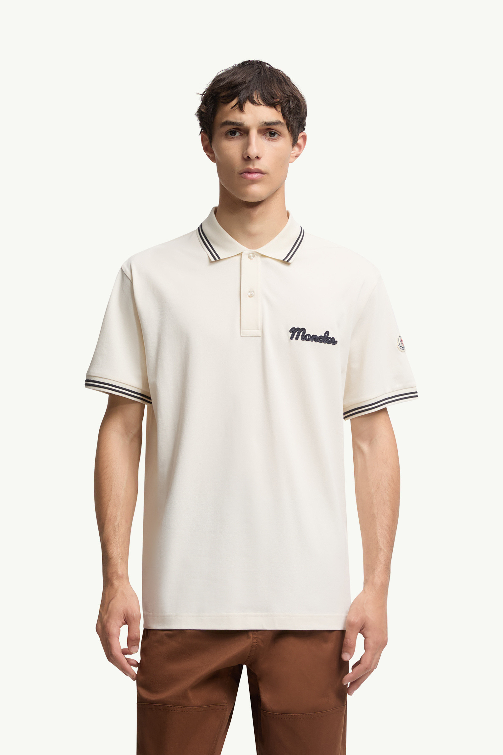 Embroidered Logo Cotton Piquet Polo Shirt - 3