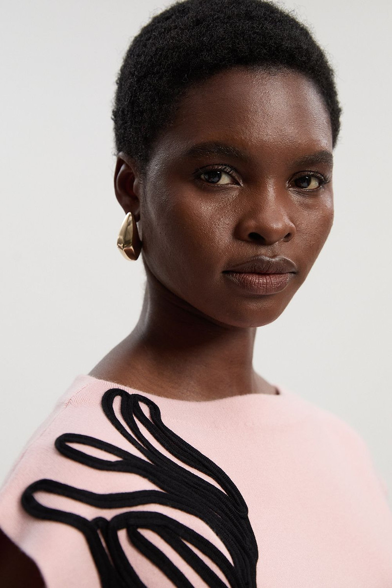 KAREN MILLEN Placed Cornelli Knitted Top outlook