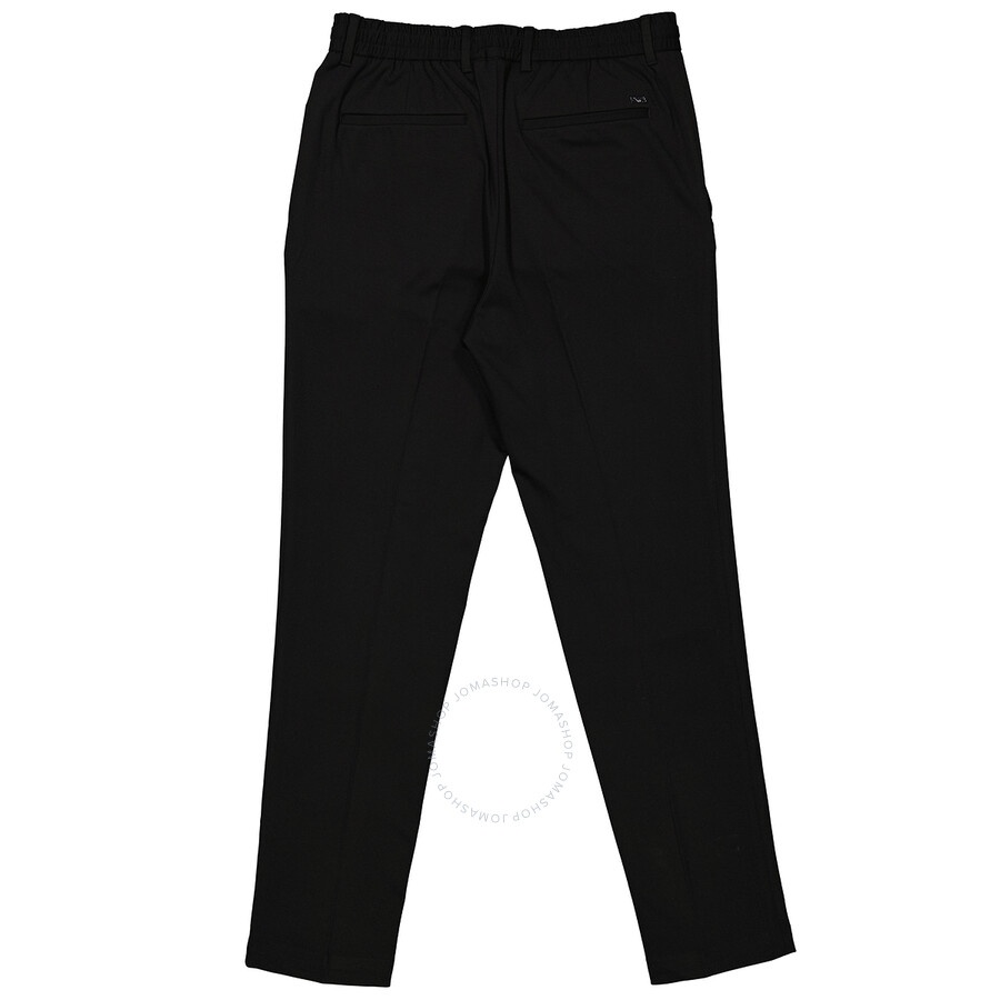 Emporio Armani Ladies Black Stretch Cotton Drawstring Trousers - 2