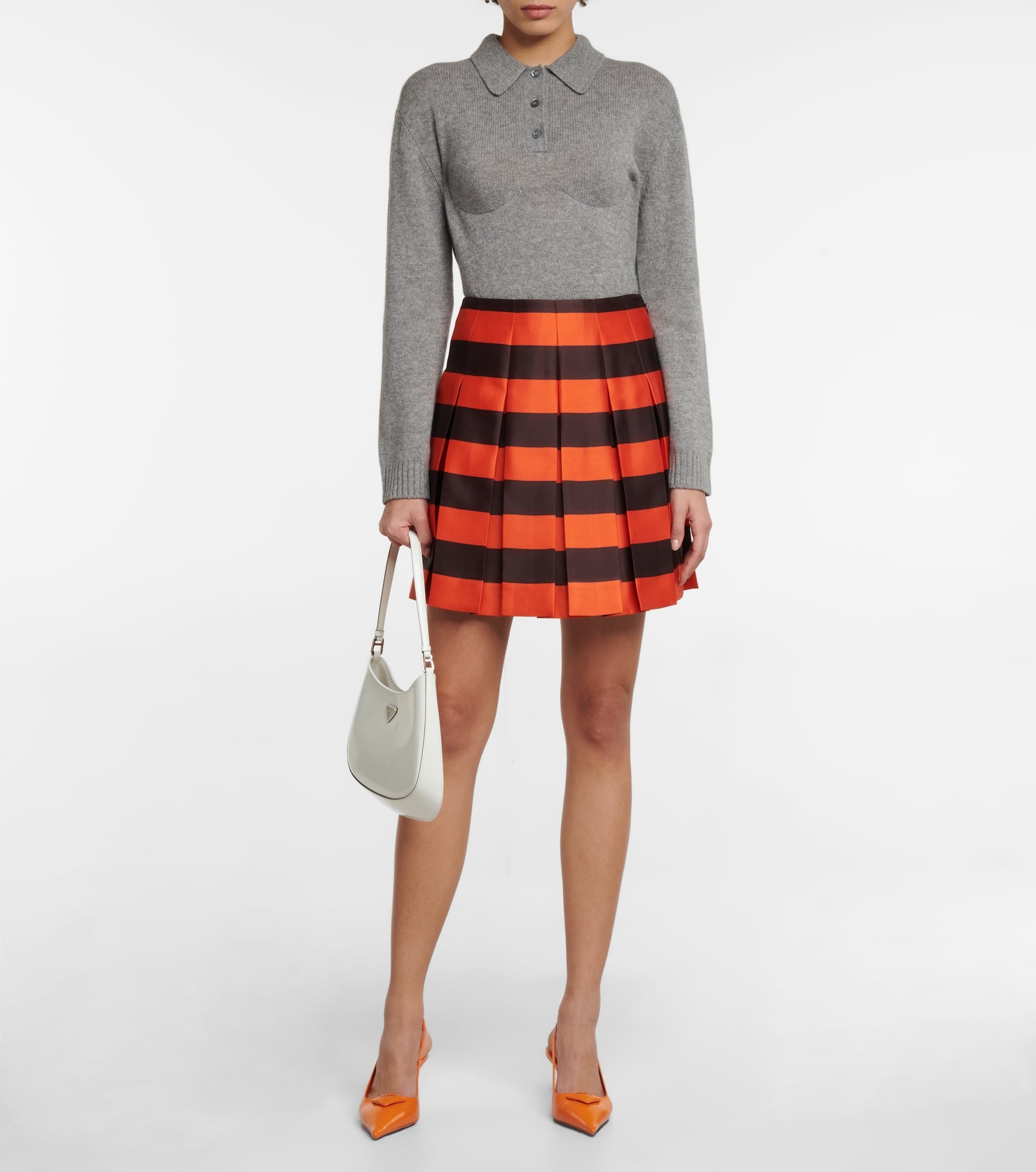 Striped silk-blend miniskirt - 2