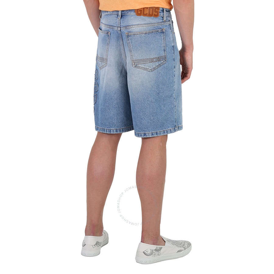 Gcds New Light Blue Bucket Denim Bermuda Shorts - 5