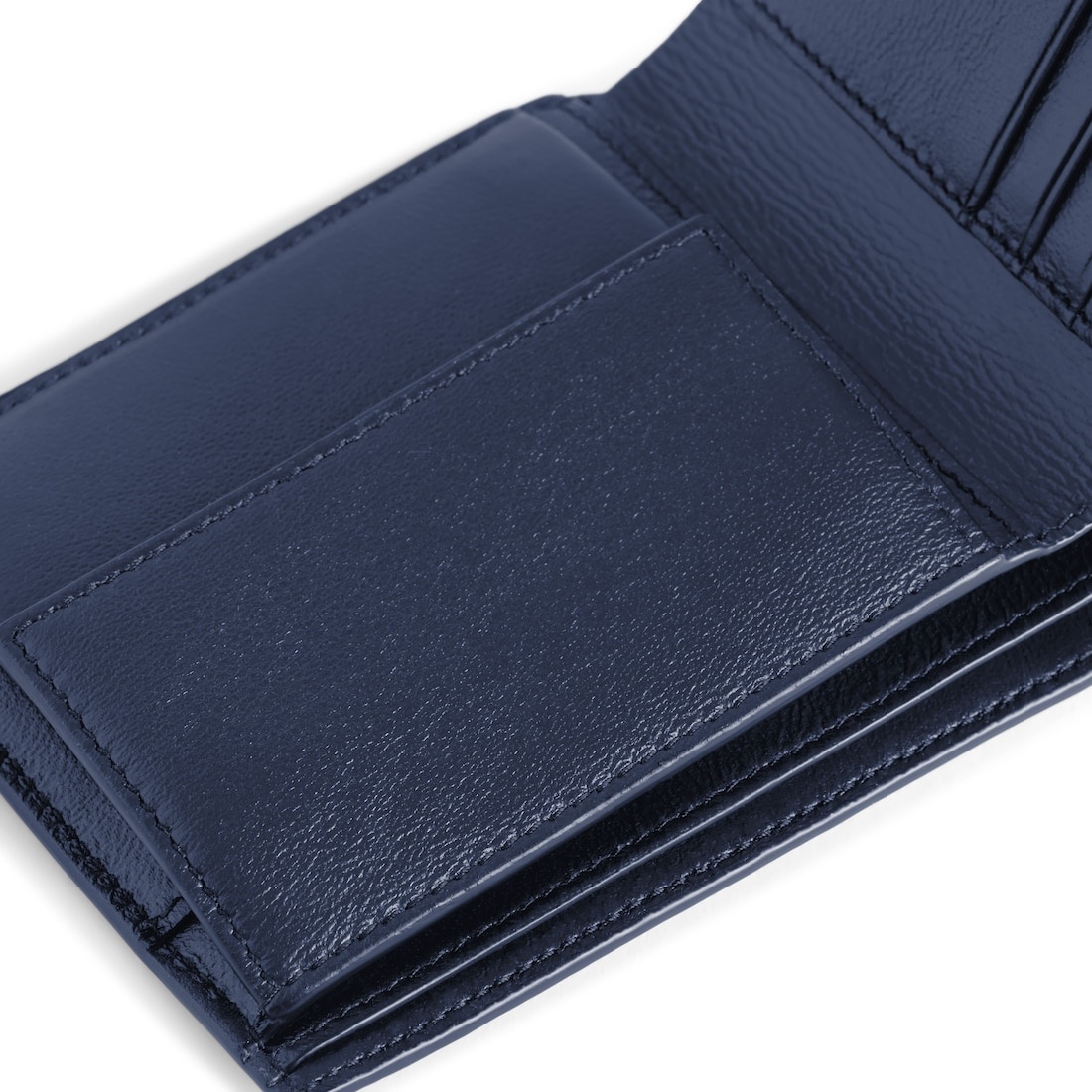 Men's Cash Square Folded Coin Wallet in Navy/burgundy - 4