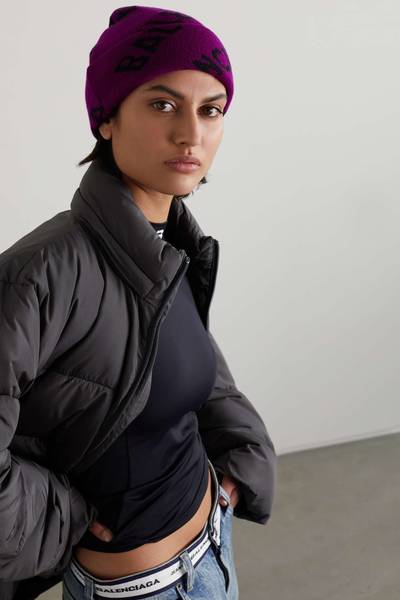 BALENCIAGA Intarsia wool-blend beanie outlook