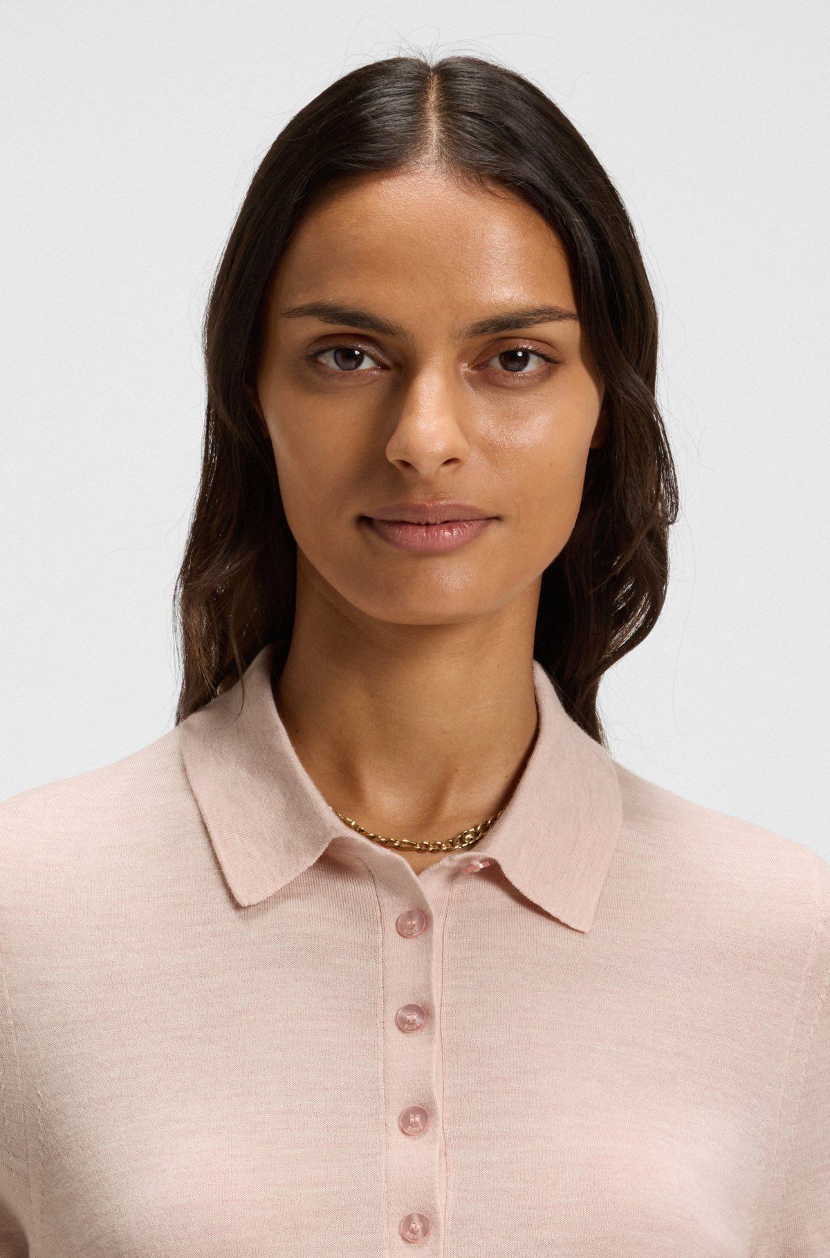 MERINO-WOOL POLO SWEATER WITH FIVE-BUTTON PLACKET - 5