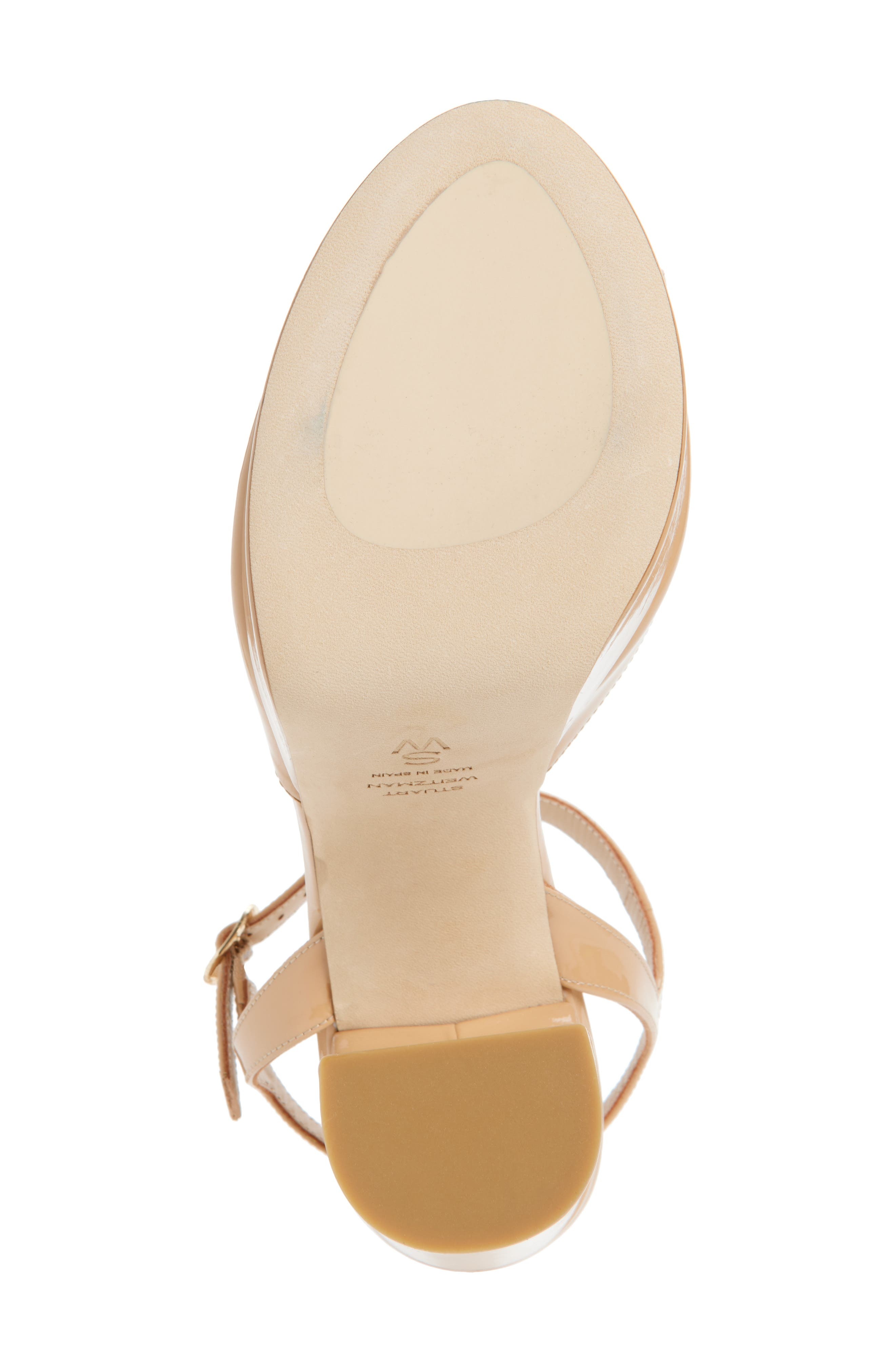 Stuart Weitzman Dayna Boost Platform Sandal in Adobe Patent at Nordstrom - 6