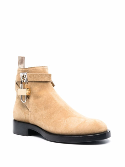 Givenchy padlock-detail suede boots outlook