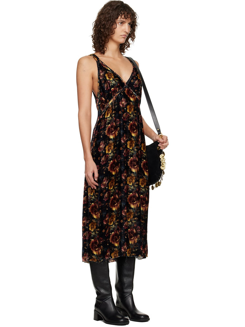 Black & Orange Grunge Slip Dress 2