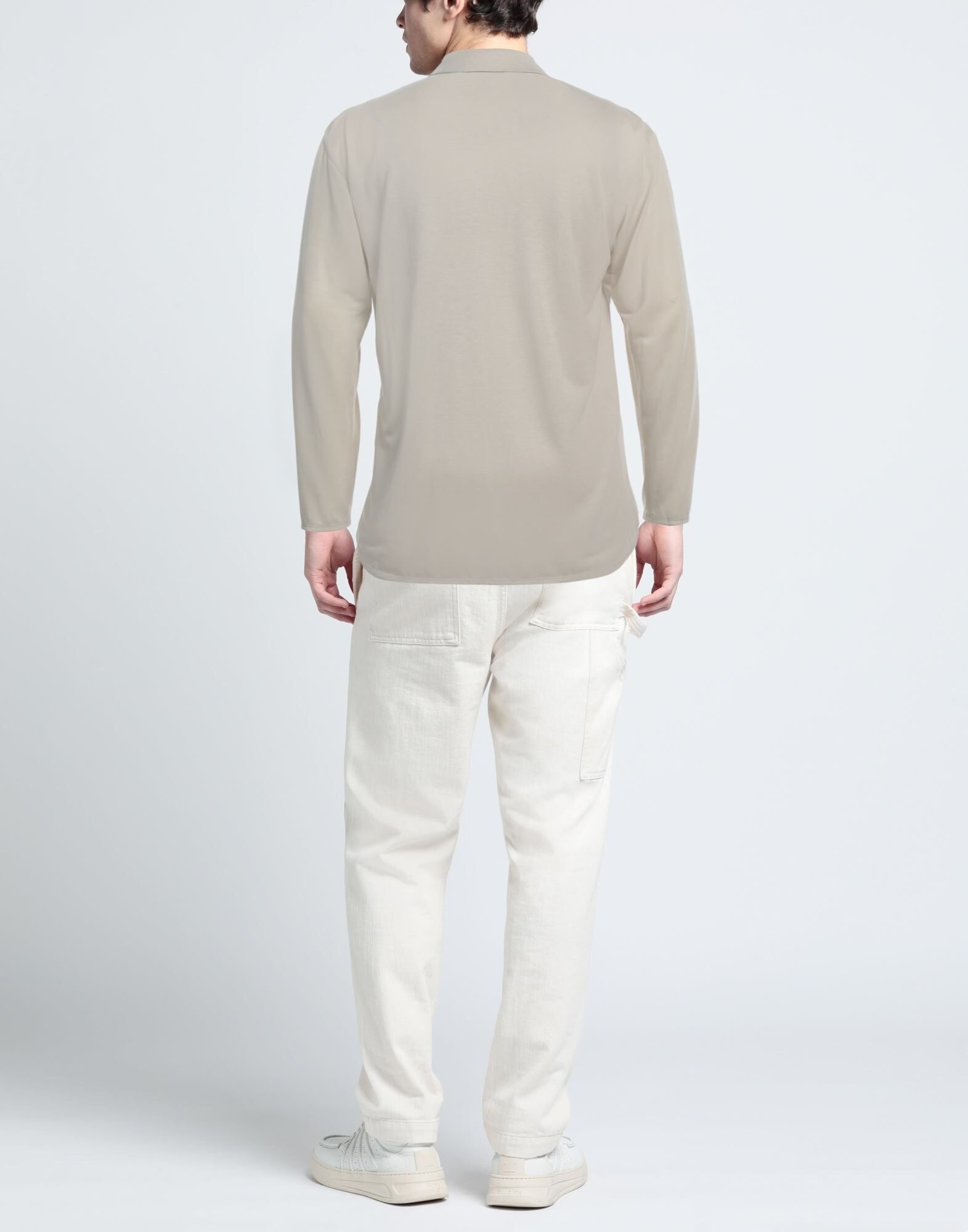 Grey Men's Solid Color Shirt - 3